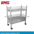 Dental cabinet metal/ Stainless steel trolley for appliance (2 decks)